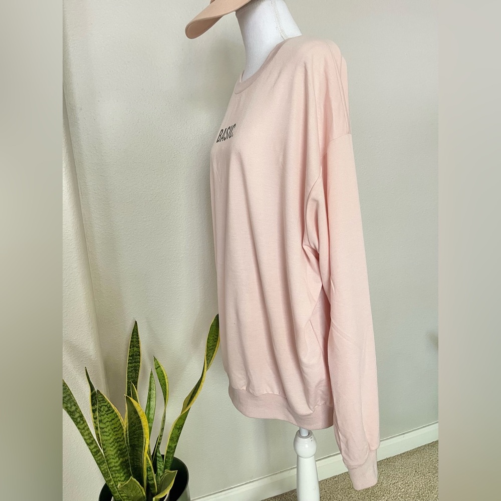 New - Pink BASIC Crewneck Pull over Sweatshirt - Picture 5 of 8